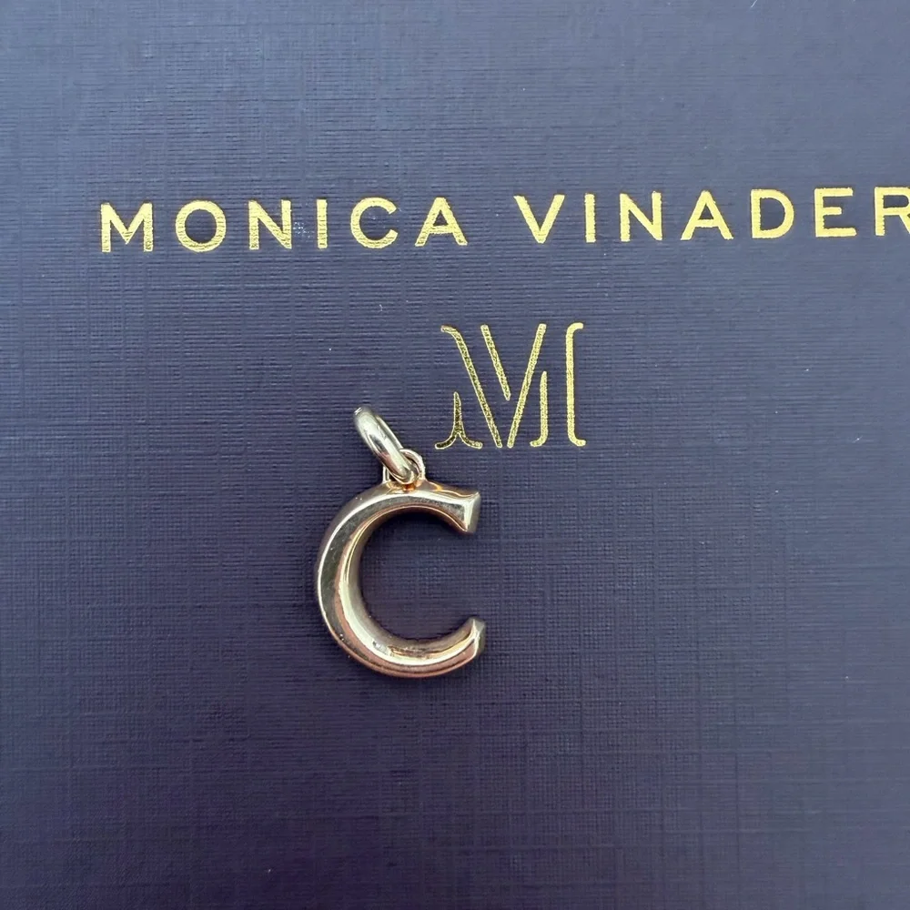 MONICA VINADER Rose Gold Vermeil C Initial Pendant - Picture 3 of 4